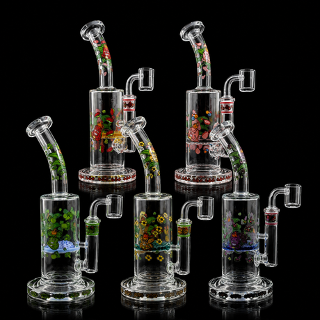 9 Inch Character Art Curved Neck Dab Rig | SmokeMEGA