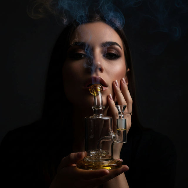 DAB RIG | Glass Bubbler with Showerhead Percolator Dab Rig 7"