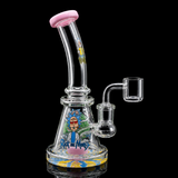 8 Inch Character Art Bent Neck Dab Rig | SmokeMEGA