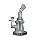 8" Fumed Color Changing dab rig with showerhead perc and bent-neck design.