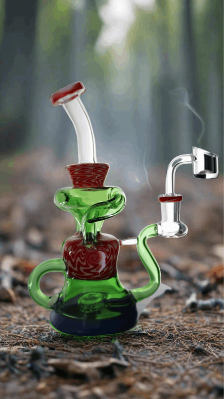 Dab Rig | Candy Colored Twisted Peculator Dab Rig 8.5"