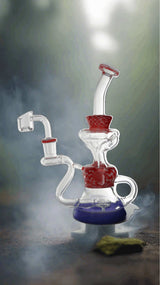 Dab Rig | Candy Colored Twisted Peculator Dab Rig 8.5"