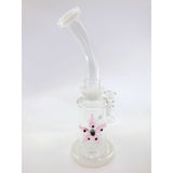 10-Inch Dab Rig with Sower Head Perc and Glass Artwork, durable borosilicate glass.