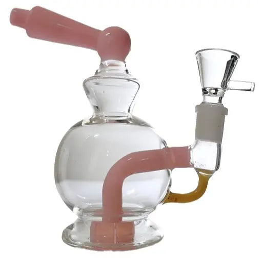 6" Bent Dab Rig made of borosilicate glass with a compact design and bent neck for smooth hits.