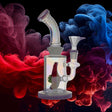 8" Animal Insert Bent Dab Rig with intricate design and bent neck for smooth experience.