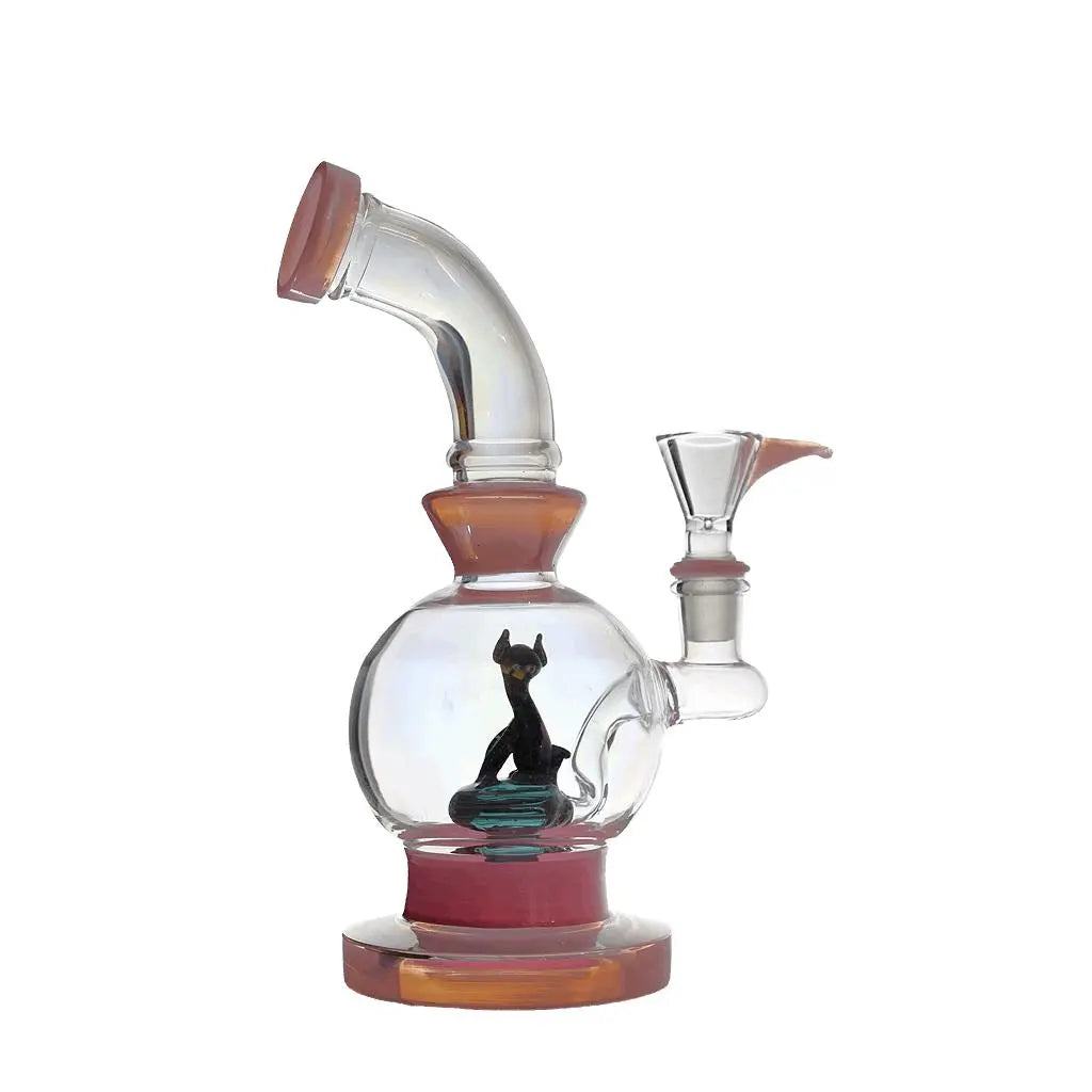 Dab Rig | 8" Bent Neck Macaroon Cat Perc