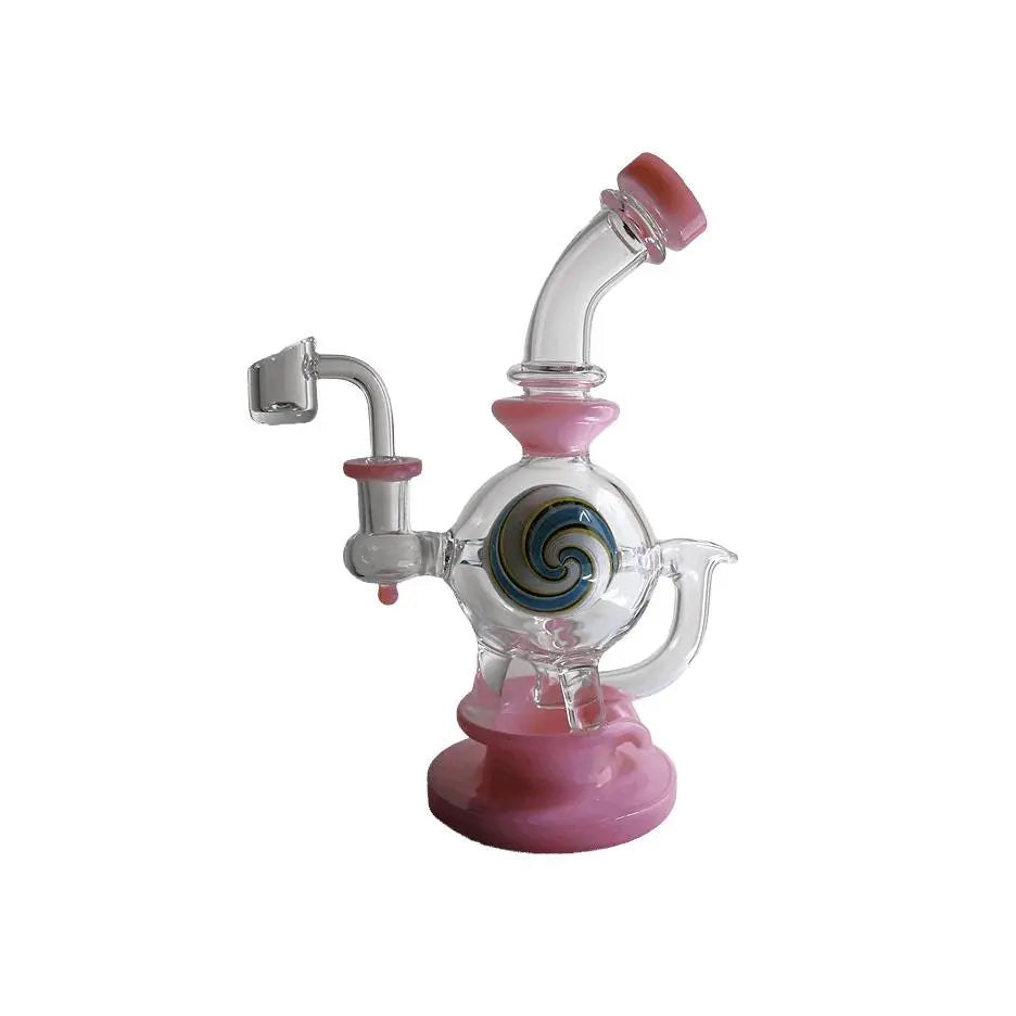 Dab Rig | Bent Neck Lollipop Ball Insert Perc Dab Rig 8.5"