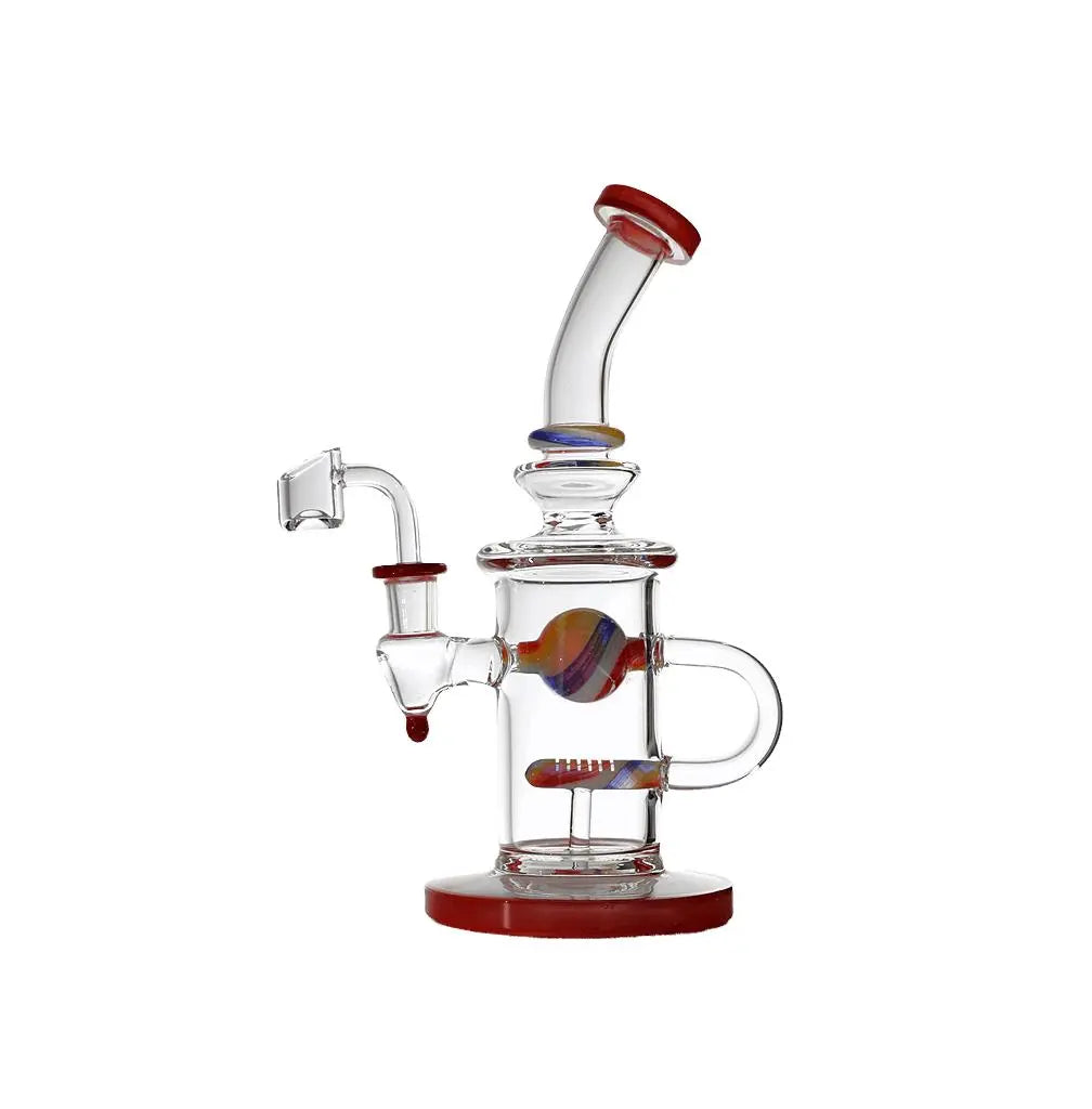 Dab Rig | Bent Neck Thick Crystal Glass Recycle Dab Rig 9"