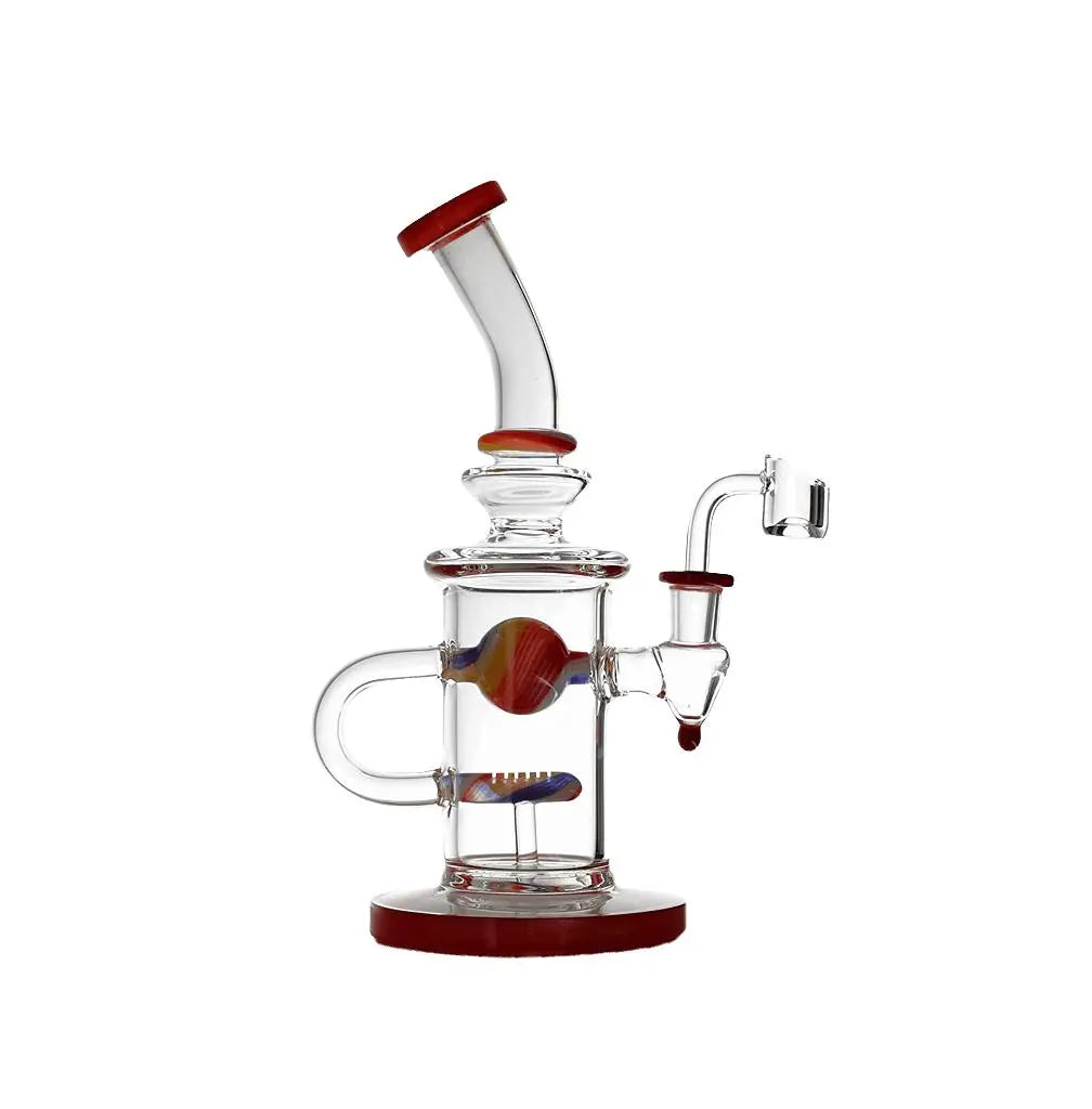 Dab Rig | Bent Neck Thick Crystal Glass Recycle Dab Rig 9"