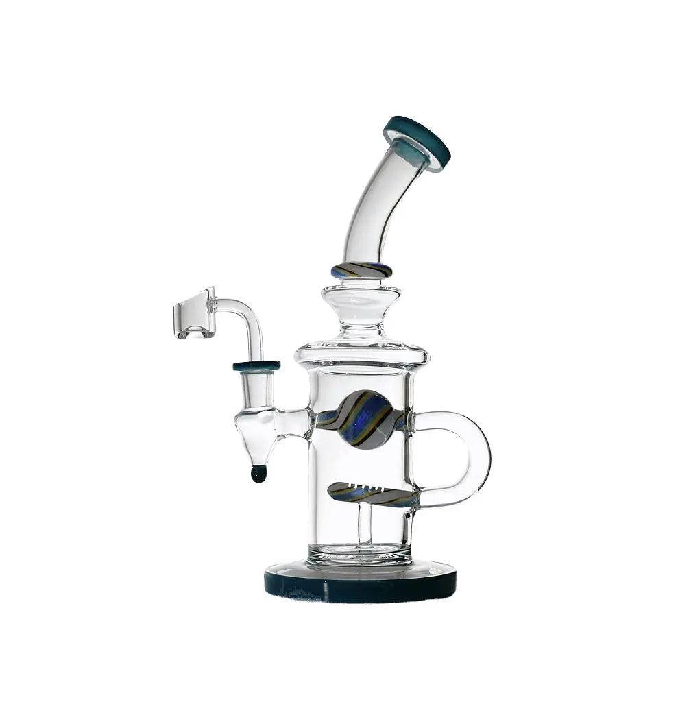 Dab Rig | Bent Neck Thick Crystal Glass Recycle Dab Rig 9"