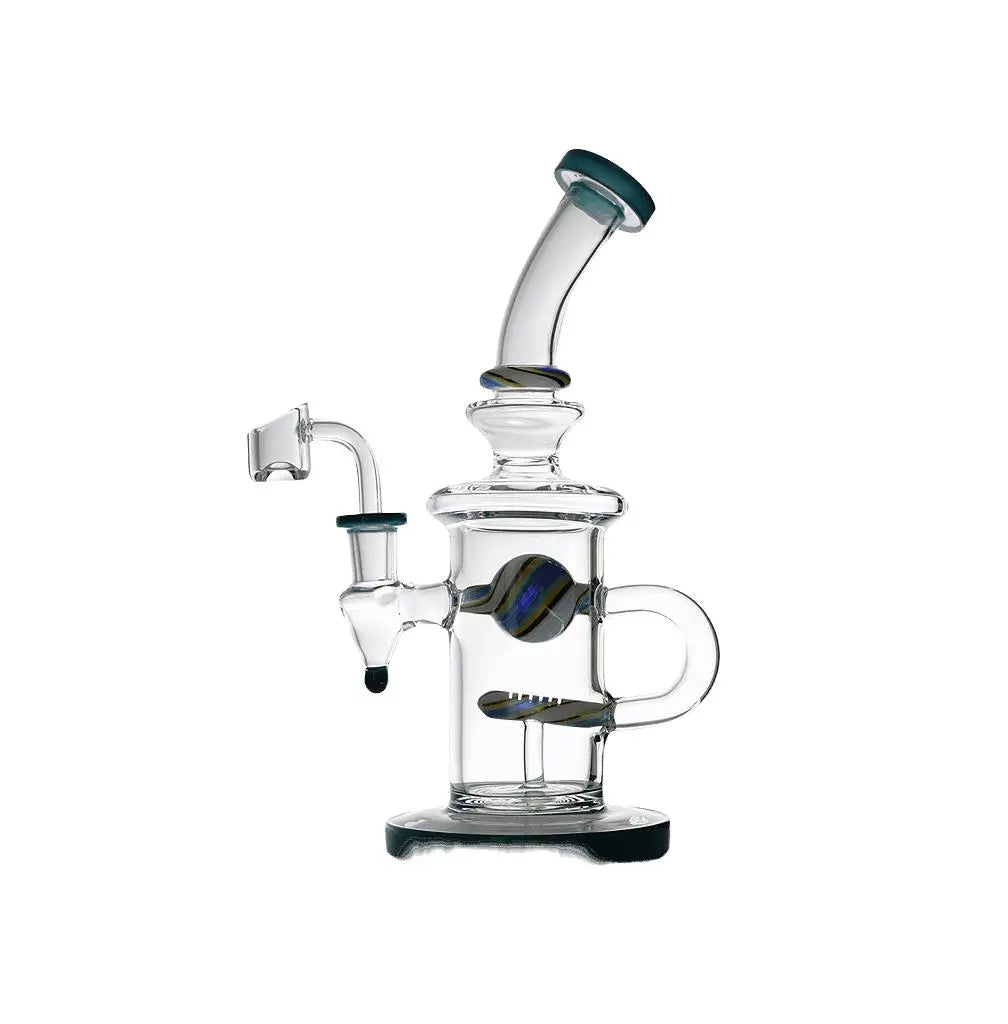 Dab Rig | Bent Neck Thick Crystal Glass Recycle Dab Rig 9"