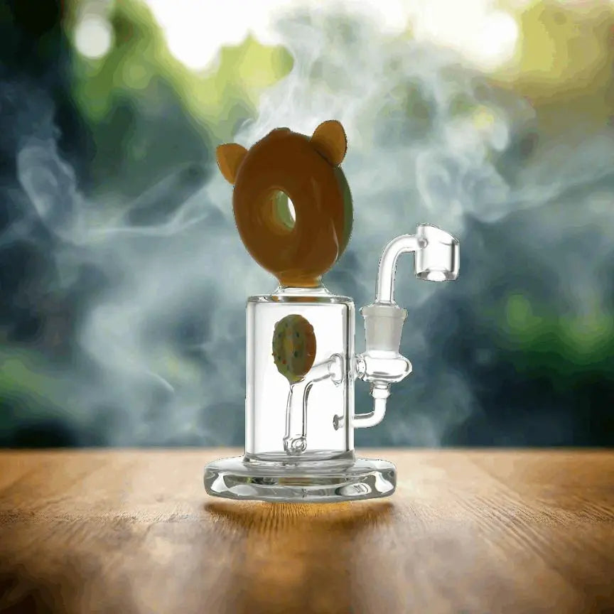 Dab Rig | Double Donut Shape Thick Glass Dab Rig 6.5"