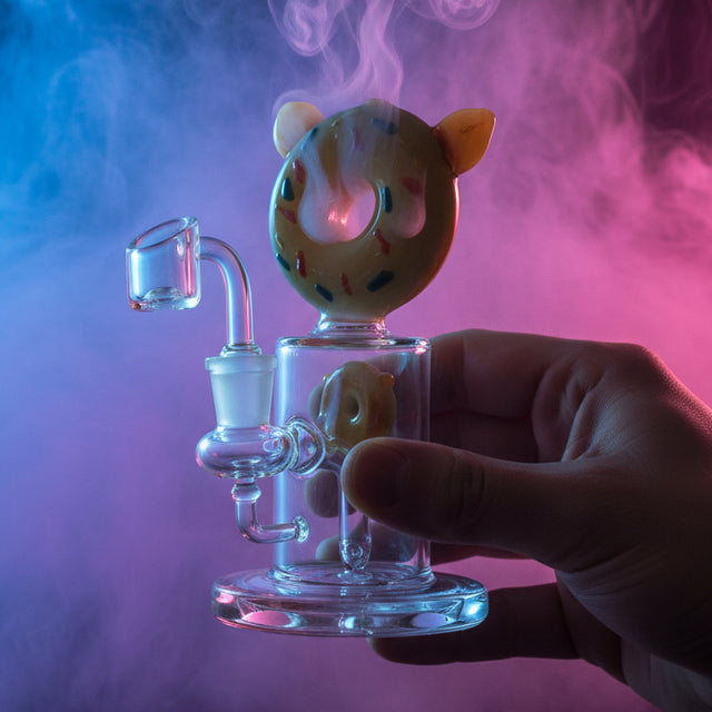 Dab Rig | Double Donut Shape Thick Glass Dab Rig 6.5"