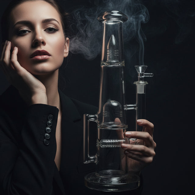 Dab Rig | Double Showerhead Inline Straight 13"