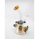 Heady Shower Head Bant Dab Rig with artistic glass design and showerhead percolator.