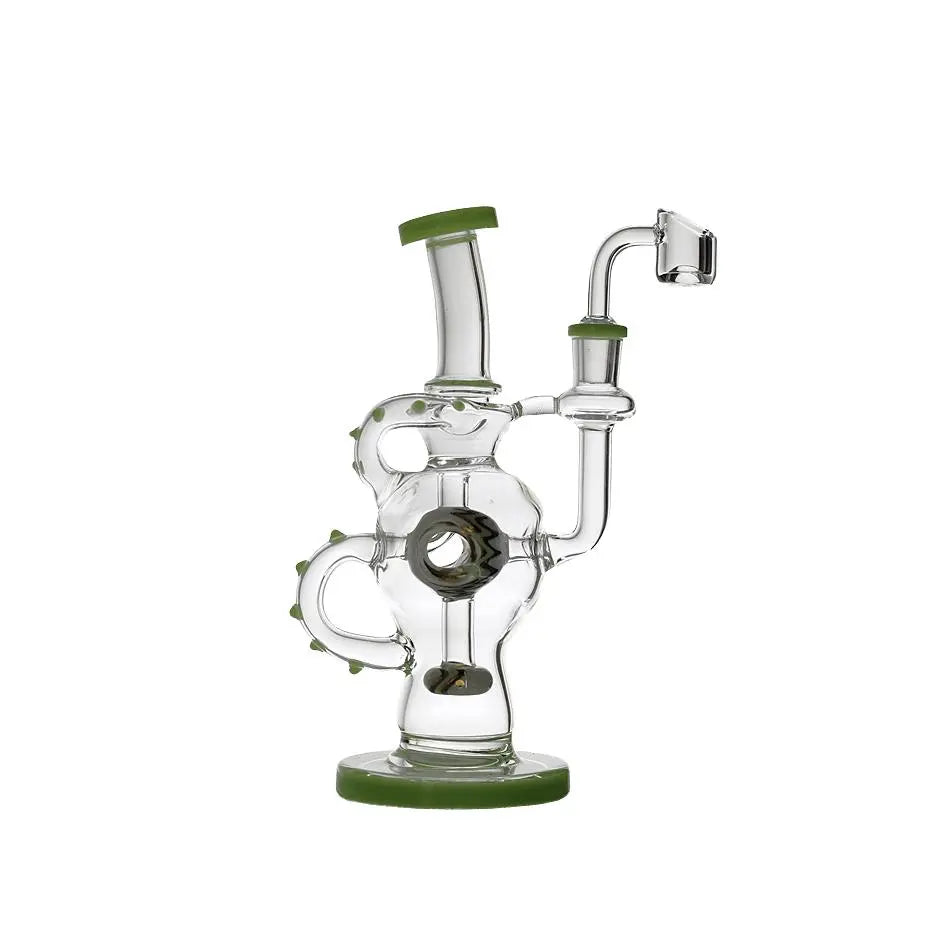 Dab Rig | Hollow Base Cylinder Recycler Glass Water Pipe 8.5"