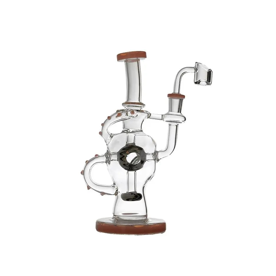 Dab Rig | Hollow Base Cylinder Recycler Glass Water Pipe 8.5"