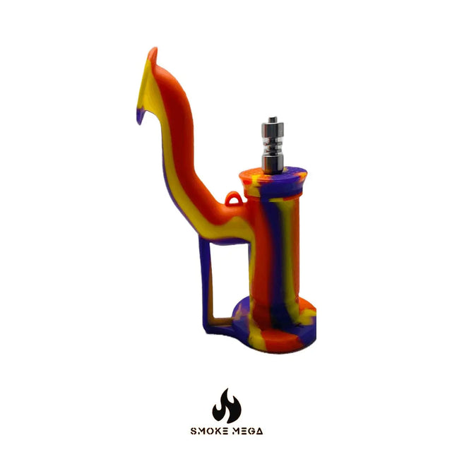 Colorful SK-765 silicone oil barrel dab rig, 6-inch, heat-resistant and portable design.