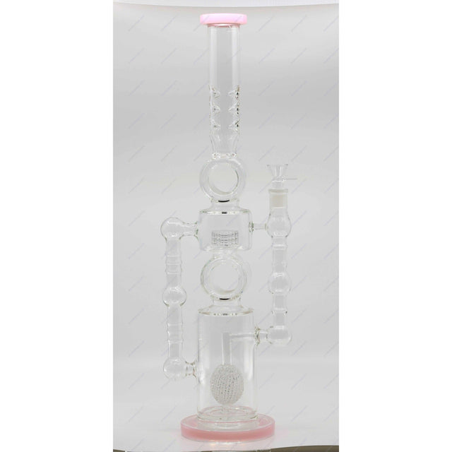 Shower Head Recycle 22 Inch Dab Rig in light space gray, featuring a showerhead percolator and recycler chamber for smooth smoking.