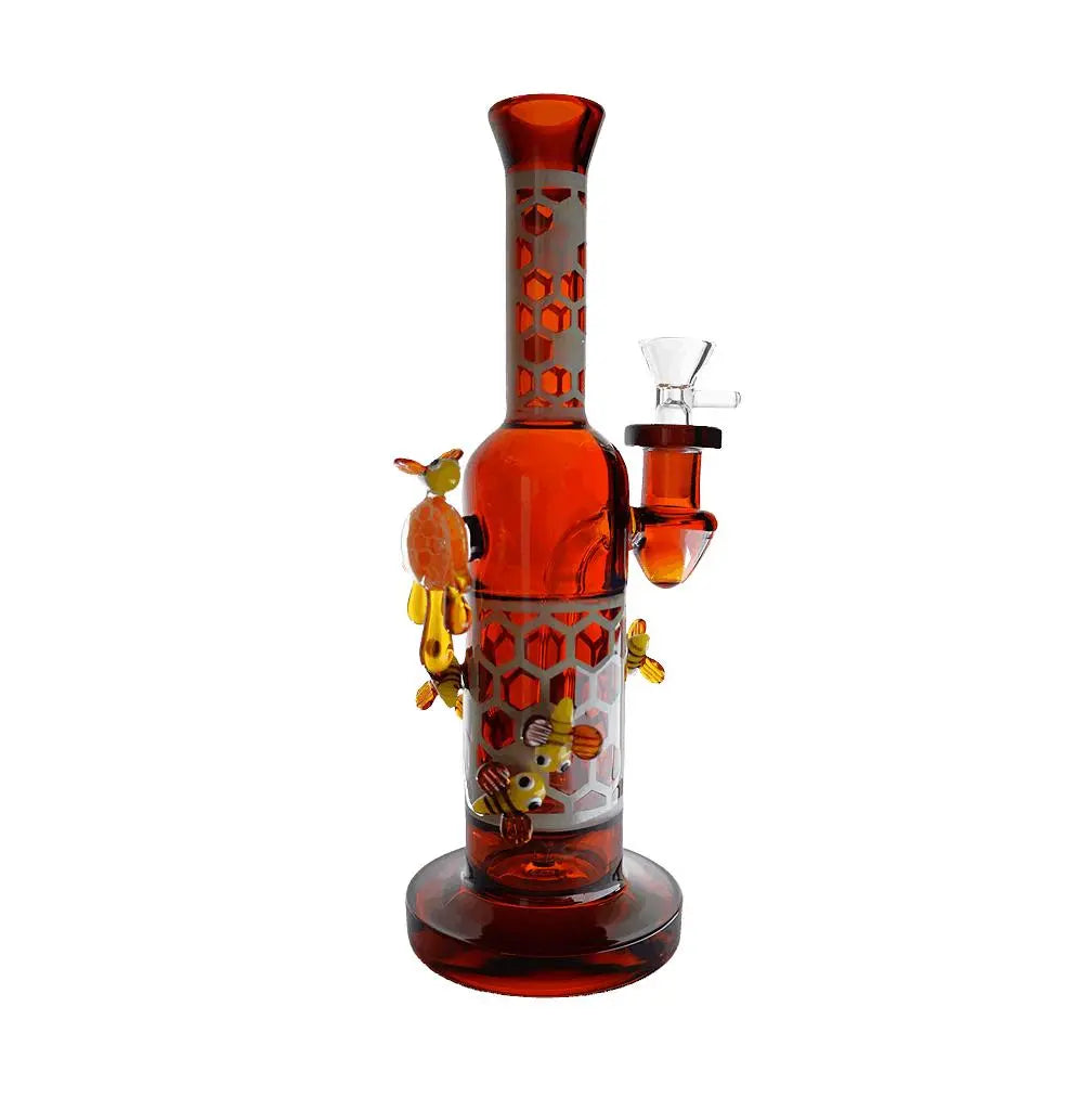 Dab Rig | Straight Horned Eye Honeycomb Dab Rig 10"