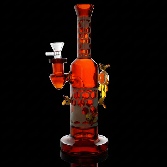 Dab Rig | Straight Horned Eye Honeycomb Dab Rig 10"