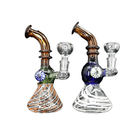 8" Color Art Locket Dab Rigs with handcrafted designs, showcasing a unique locket style.