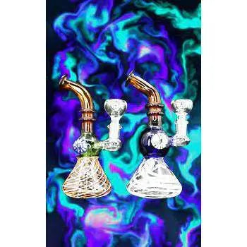 8" Color Art Locket Dab Rigs - Unique Artistic Design, Handcrafted Masterpiece