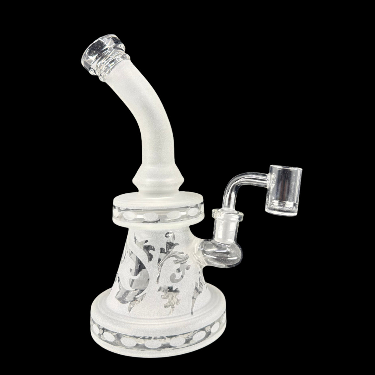 Dab Rig | 8" Frosted White Dab Rig 