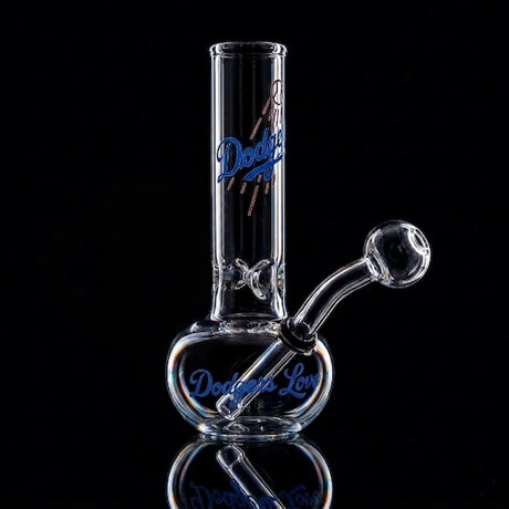 dodgers oil burner bubbler with a black background