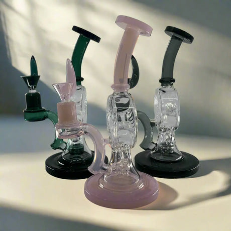 Donuts Dab Rig with unique donut design in three colors, perfect for elevating your smoking experience.