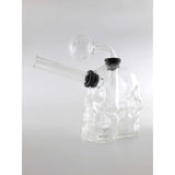 Dual Skull Face 3pc Oil Rig - SmokeMEGA