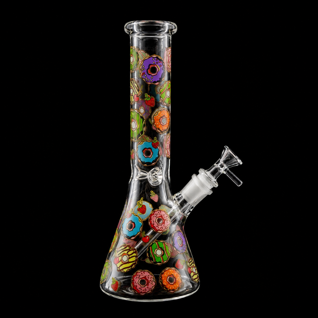 10 Inch Colorful Donut Print Beaker Bong | SmokeMEGA