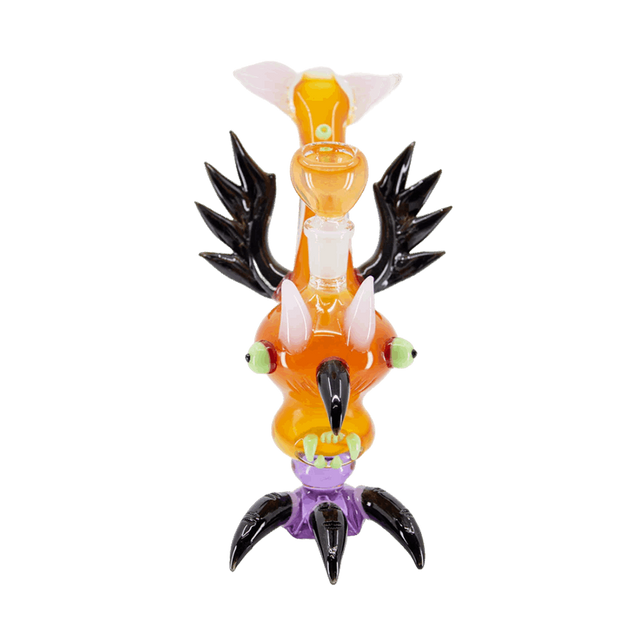 Eagle-shaped design water pipe with intricate details and vibrant colors.