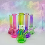 Electroplated Hexagon Base 10" Glass Bong - Vibrant Assorted Colors