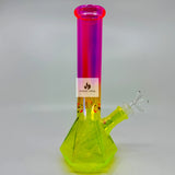 Electroplated Hexagon Base 10" Glass Bong - Vibrant Assorted Colors