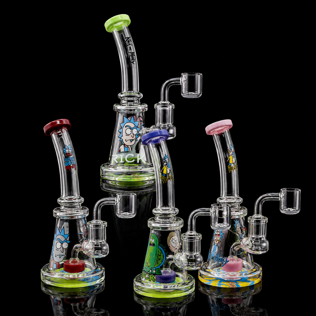8 Inch Character Art Bent Neck Dab Rig | SmokeMEGA