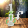 11" Faberge recycler dab rig made of premium borosilicate glass with unique design, enhancing the dabbing experience.