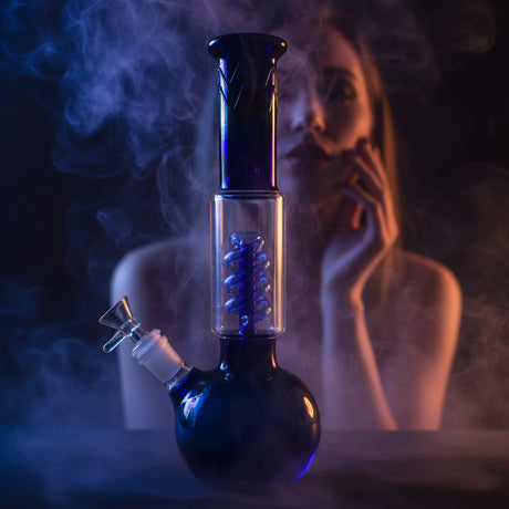 FUMED SPIRAL PERC BEAKER CHEEF GLASS WATER PIPE BONG 11 "