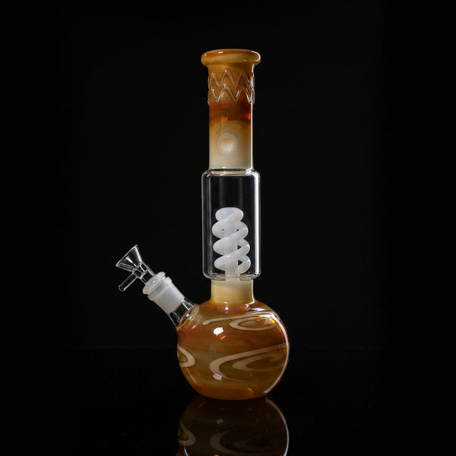 FUMED SPIRAL PERC BEAKER CHEEF GLASS WATER PIPE BONG 11 "
