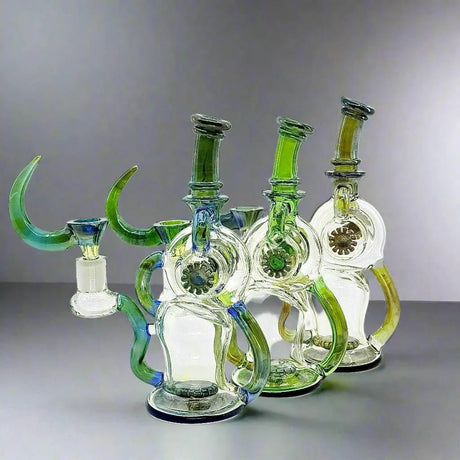 Fancy dab rig with double wheel on site aesthetic design - SmokeMEGA