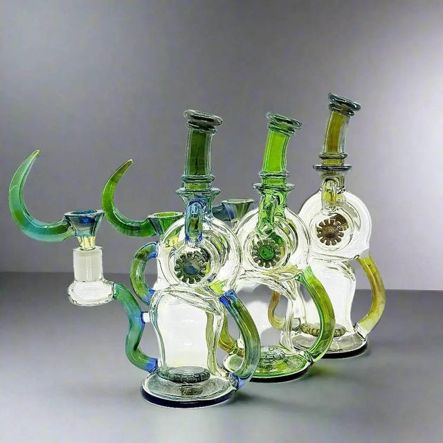 Fancy dab rig with double wheel on site aesthetic design - SmokeMEGA