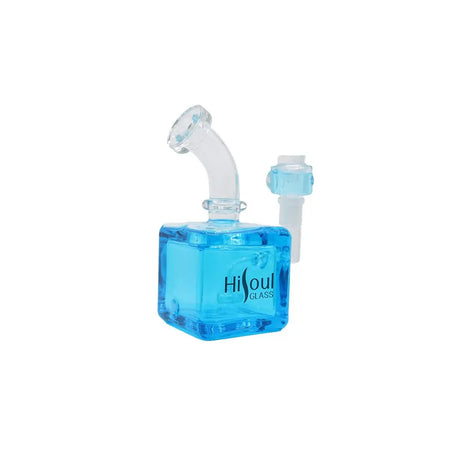 Freezable Water Pipe 7" HiSoul Cube Glass, compact design, unique cube shape, smooth smoking experience