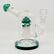 Fungi themed mushroom dab rig in green, made from durable borosilicate glass with a unique design and percolator.