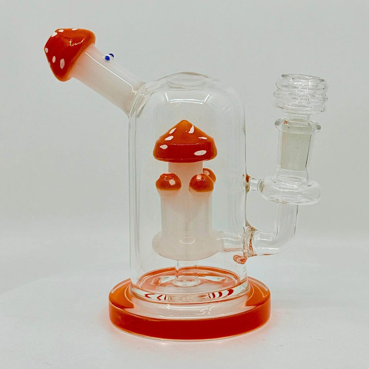 Fungi themed mushroom dab rig made of borosilicate glass, featuring vibrant design and innovative percolator for smooth hits.