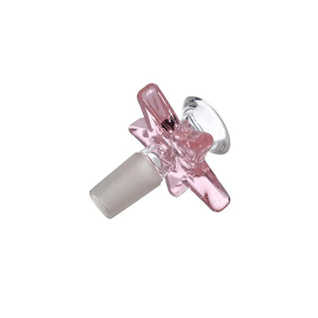 Thick glass bowl with pink star handle for enhanced grip and style.