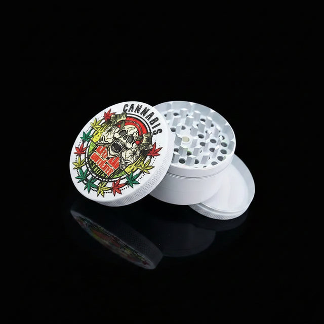 GRINDER | 4 Part Heavy Metal White Cannabis Grinder - SmokeMEGA