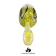 Golden Mushroom 5" Glass Hand Pipe, elegant design, durable, portable smoking accessory.