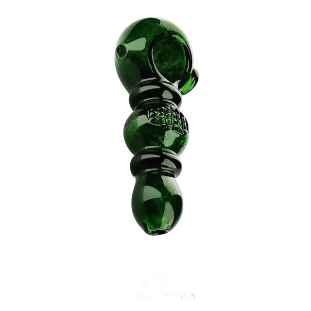 Green Bubble Grip 5" glass hand pipe with bubble design for comfortable handling.