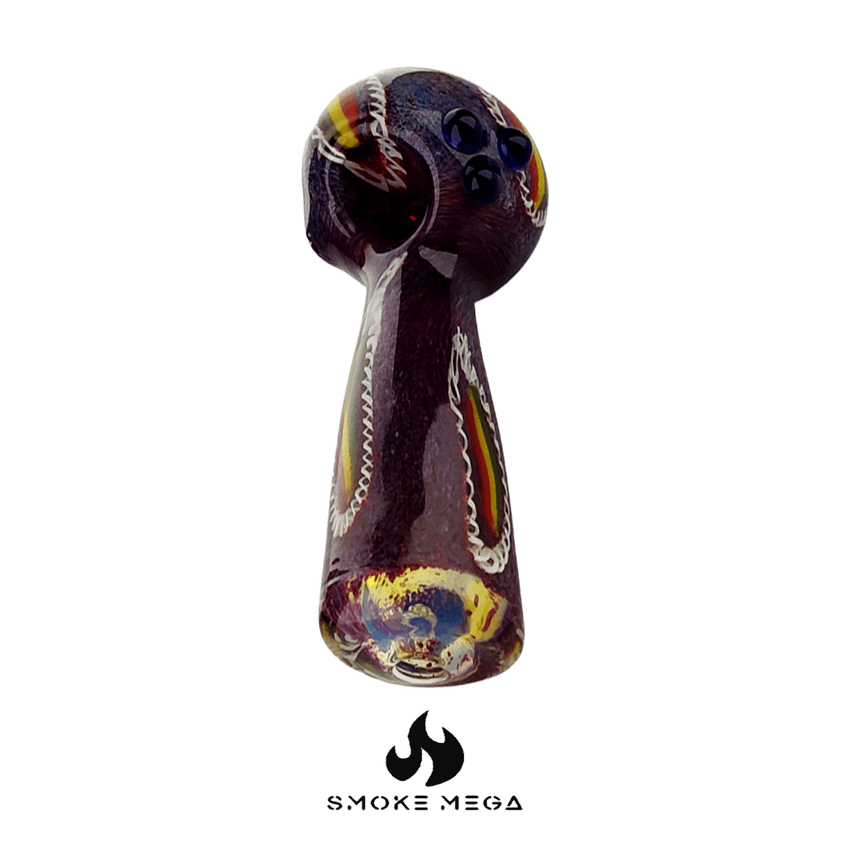 Glass Smoking Pipe - Purple Rasta Boro Glass Hand Pipe