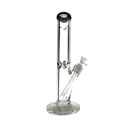 Glass Water Bong, 14-Inch Refined Straight Shooter, sleek design, high-quality material, ergonomic mouthpiece.